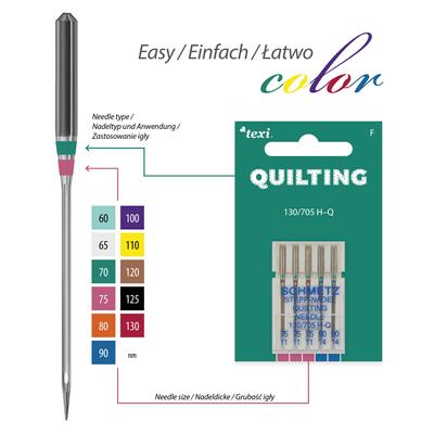 Quilting needles for household machines, 5 pcs, size 75x3, 90x2