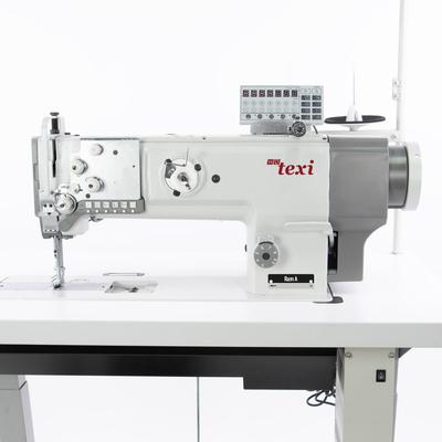 Stebnówka do szycia grubych materiałów z transportem potrójnym i wbudowanym silnikiem - maszyna kompletna