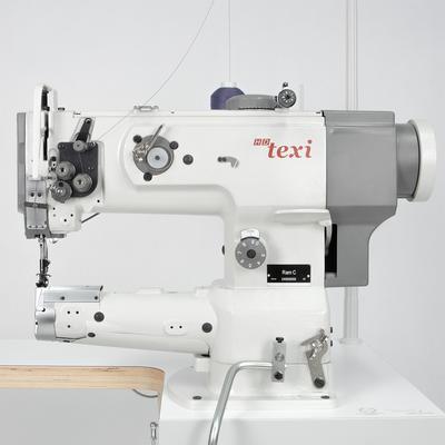 Cylinder lockstitch machine for sewing heavy materials with unison feed and built-in motor - complete set