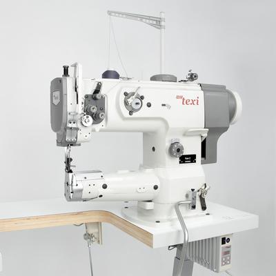 Cylinder lockstitch machine for sewing heavy materials with unison feed and built-in motor - complete set