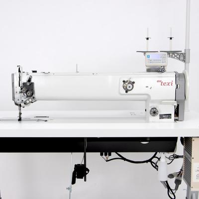 Automatic heavy duty long arm lockstitch sewing machine with unison feed - complete set