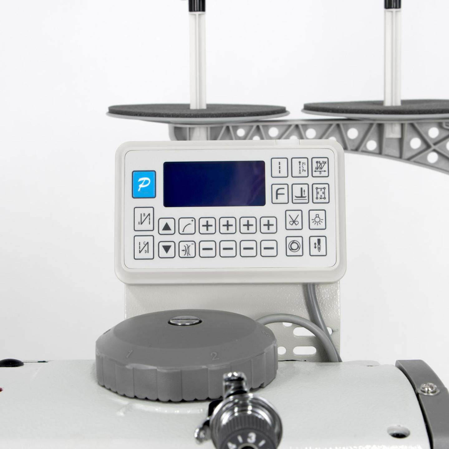 Automatic heavy duty long arm lockstitch sewing machine with unison feed - complete set