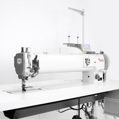 Automatic heavy duty long arm lockstitch sewing machine with unison feed - complete set