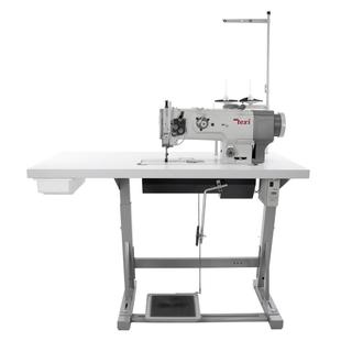 Stebnówka do szycia grubych materiałów z transportem potrójnym i wbudowanym silnikiem - maszyna kompletna.