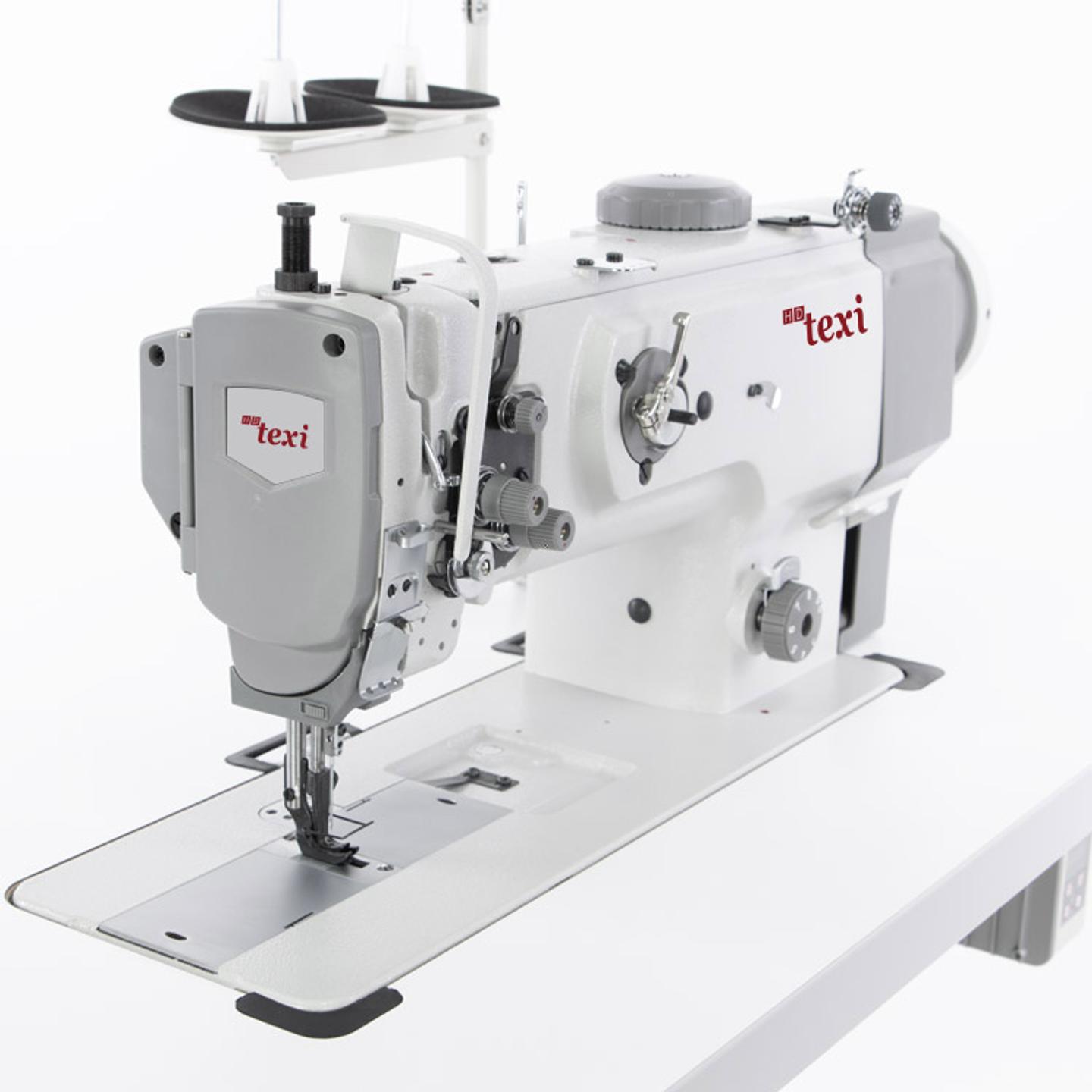 Lockstitch machine for sewing heavy materials with unison feed and built-in motor - complete set