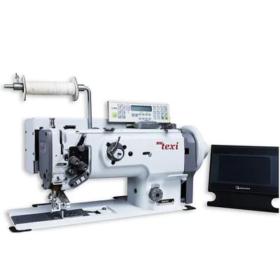 Lockstitch machine for sewing thick fabrics with creasing function, unison feed and built-in motor - complete set
