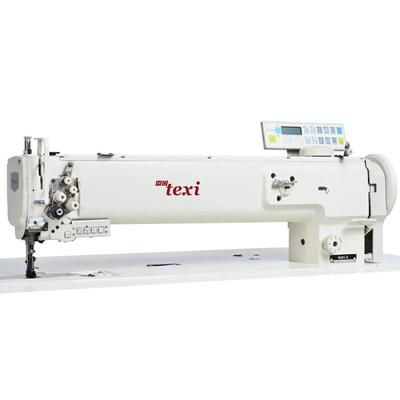 Automatic twin needle long arm heavy duty lockstitch sewing machine with unison feed - compete set