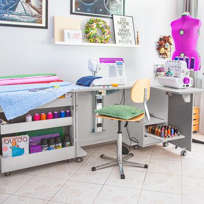 Folding cabinet - tailor's workshop, grey color