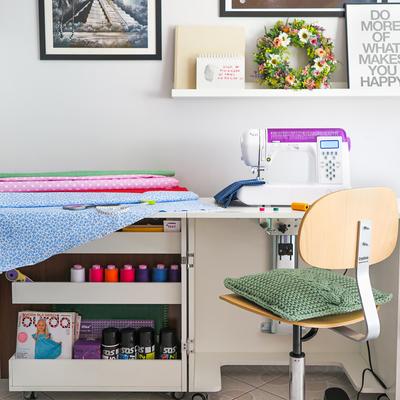 Folding cabinet - tailor's workshop, light oak color