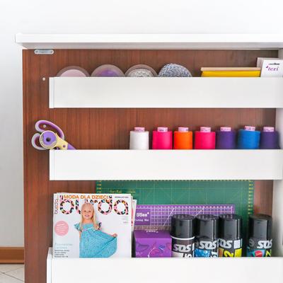 Folding cabinet - tailor's workshop, light oak color