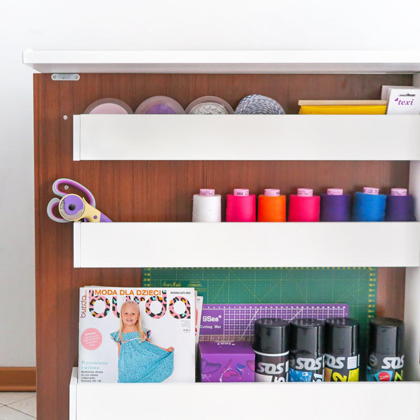 Folding cabinet - tailor's workshop, light oak color