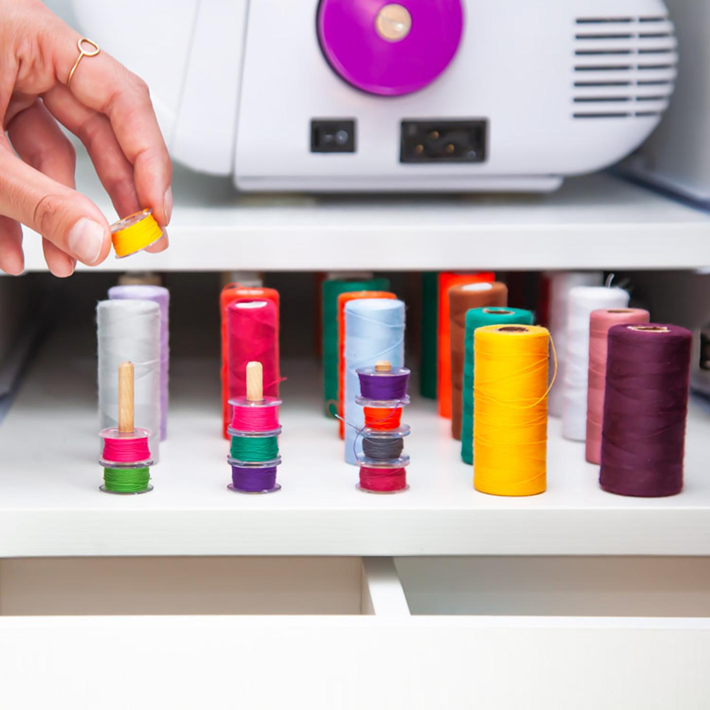 Folding cabinet - tailor's workshop, white with oak finish