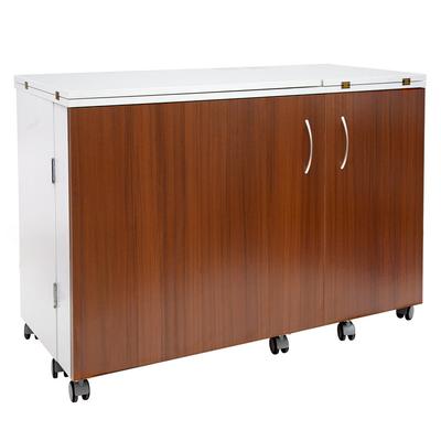 Folding cabinet - tailor's workshop, teak and white color