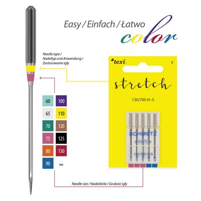 Igły do stretchu i dzianin do maszyn domowych, 5 sztuk, grubość 75x3, 90x2