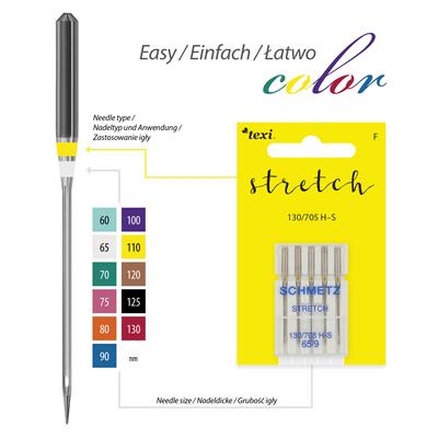 Stretch needles for household machines, 5 pcs, size 65