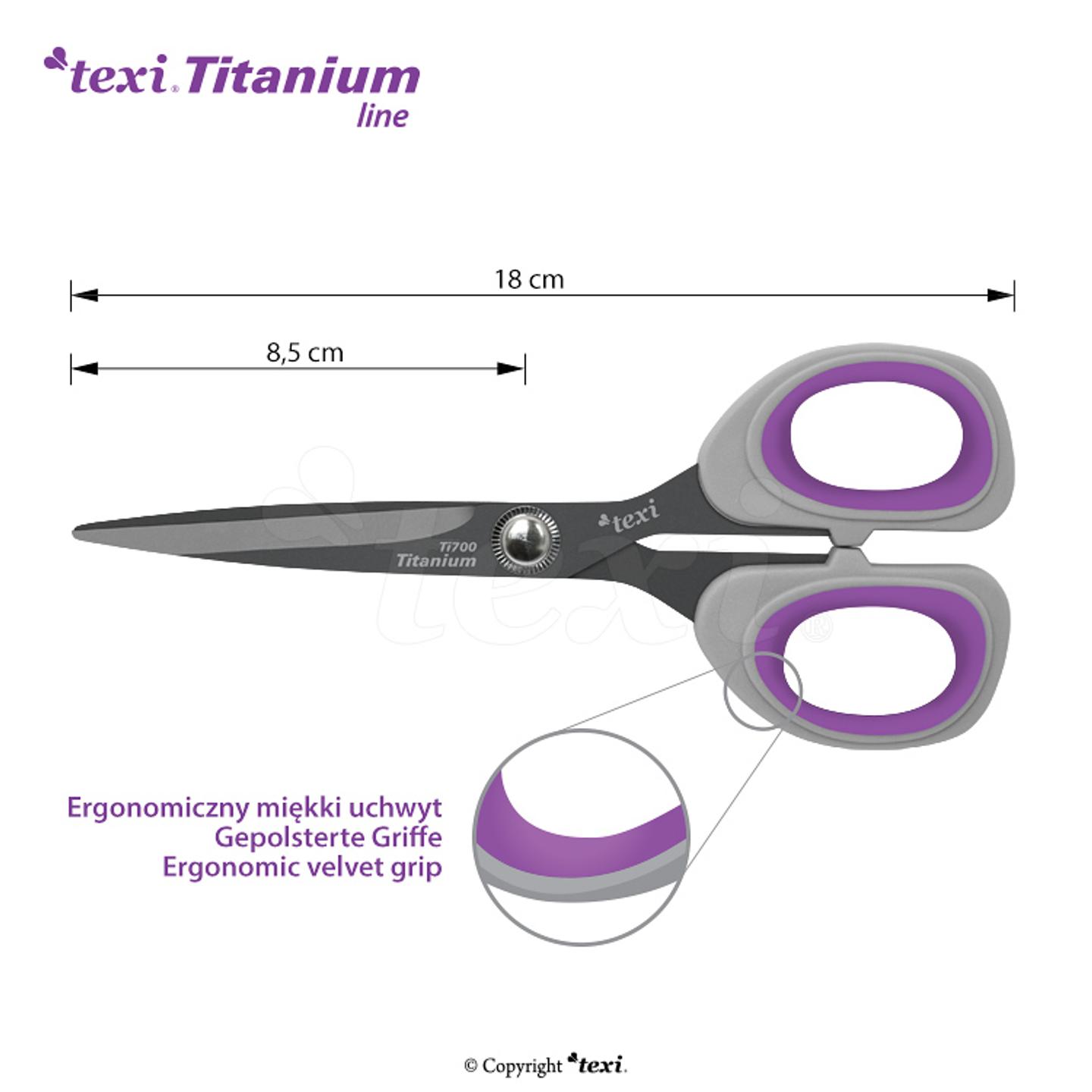 7" (18 cm) Titanium coated, professional dressmaker shears