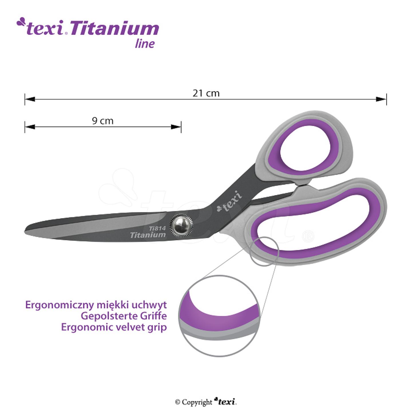 Titanium coated dressmaker shears 8 1/4" (21 cm) and hobby - craft scissors 5 1/4" (13 cm)