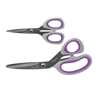 Titanium coated dressmaker shears 8 1/4" (21 cm) and hobby - craft scissors 5 1/4" (13 cm)