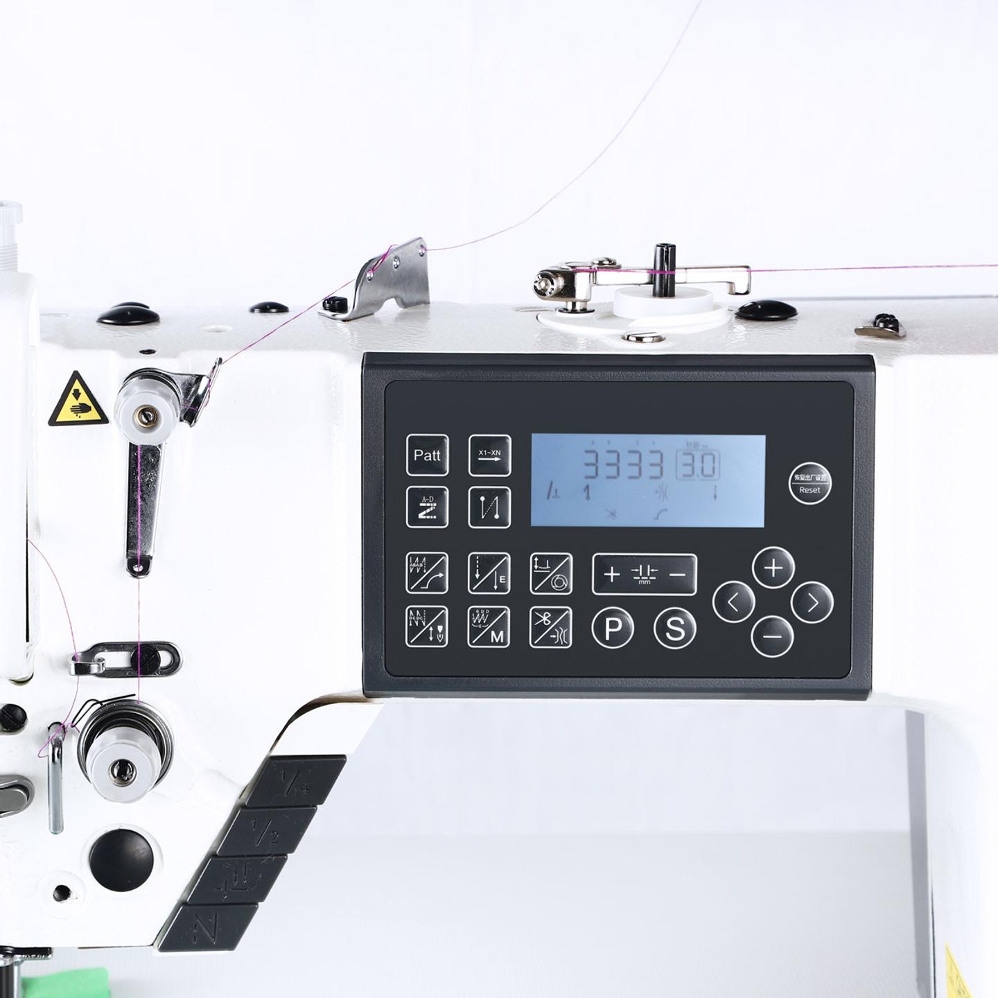 Automatic lockstitch machine with needle feed TEXI TRONIC 7F NF, light and medium fabrics