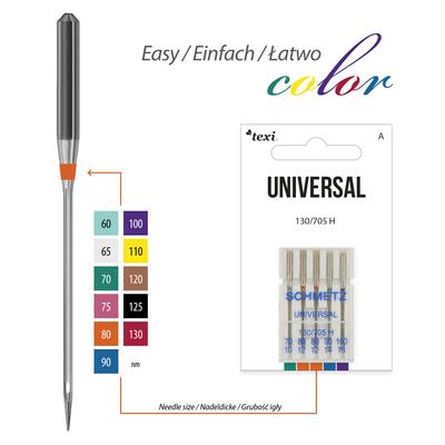 Igły uniwersalne do maszyn domowych, 5 sztuk, grubość 70x1, 80x2, 90x1, 100x1
