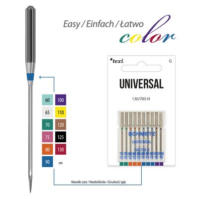 Universal needles for household machines, 10pcs, size 70x2, 80x3, 90x3, 100x2