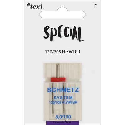 Twin needle for household machines, size 100, distance 8,0 mm