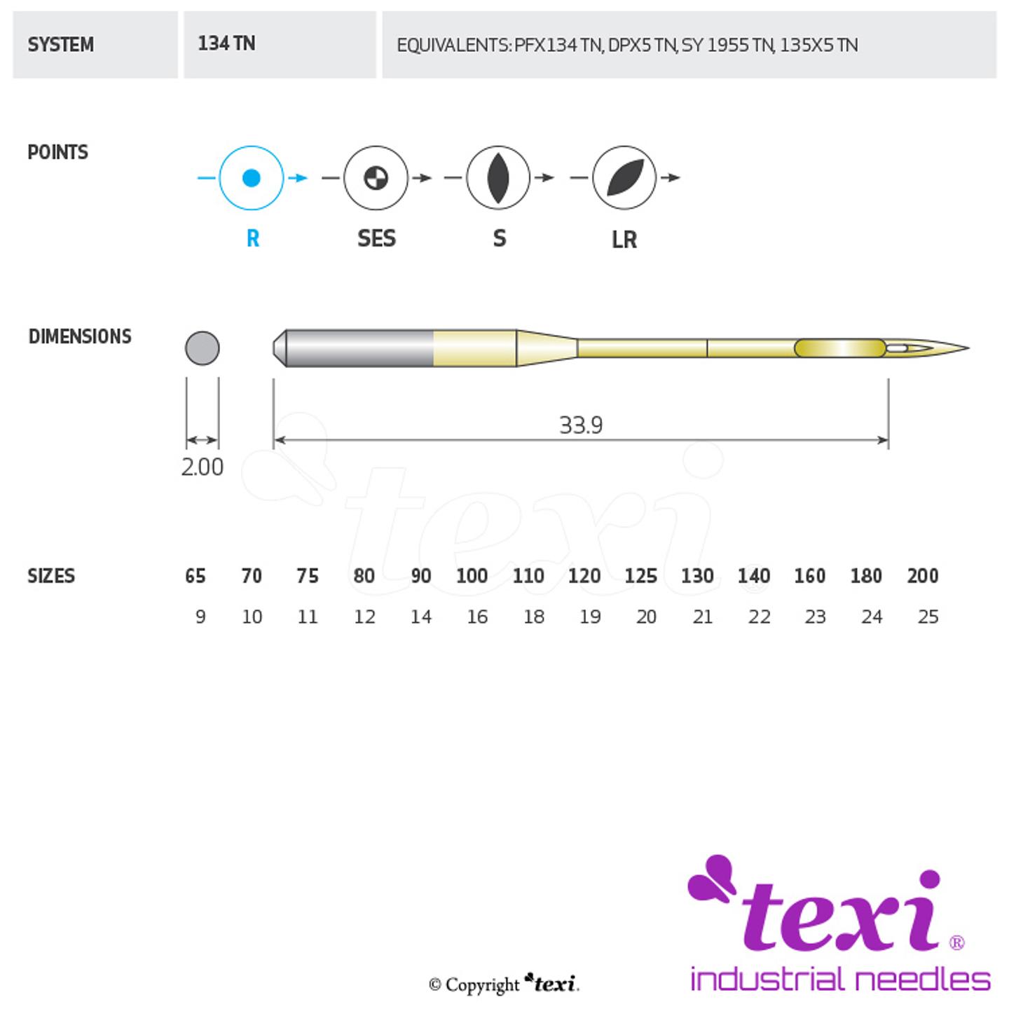 Titanized (gold) needles for a sewing machine