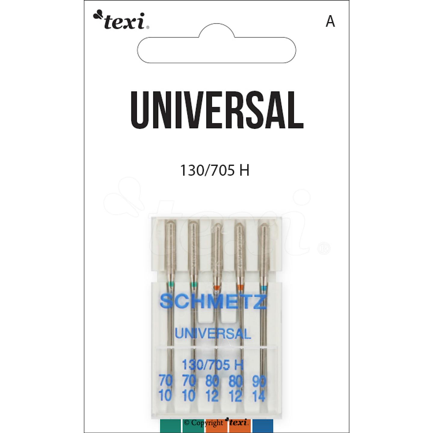 Universal needles for household machines, 5pcs, size 70x2, 80x2, 90x1