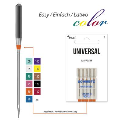 Universal needles for household machines, 5 pcs, size 80
