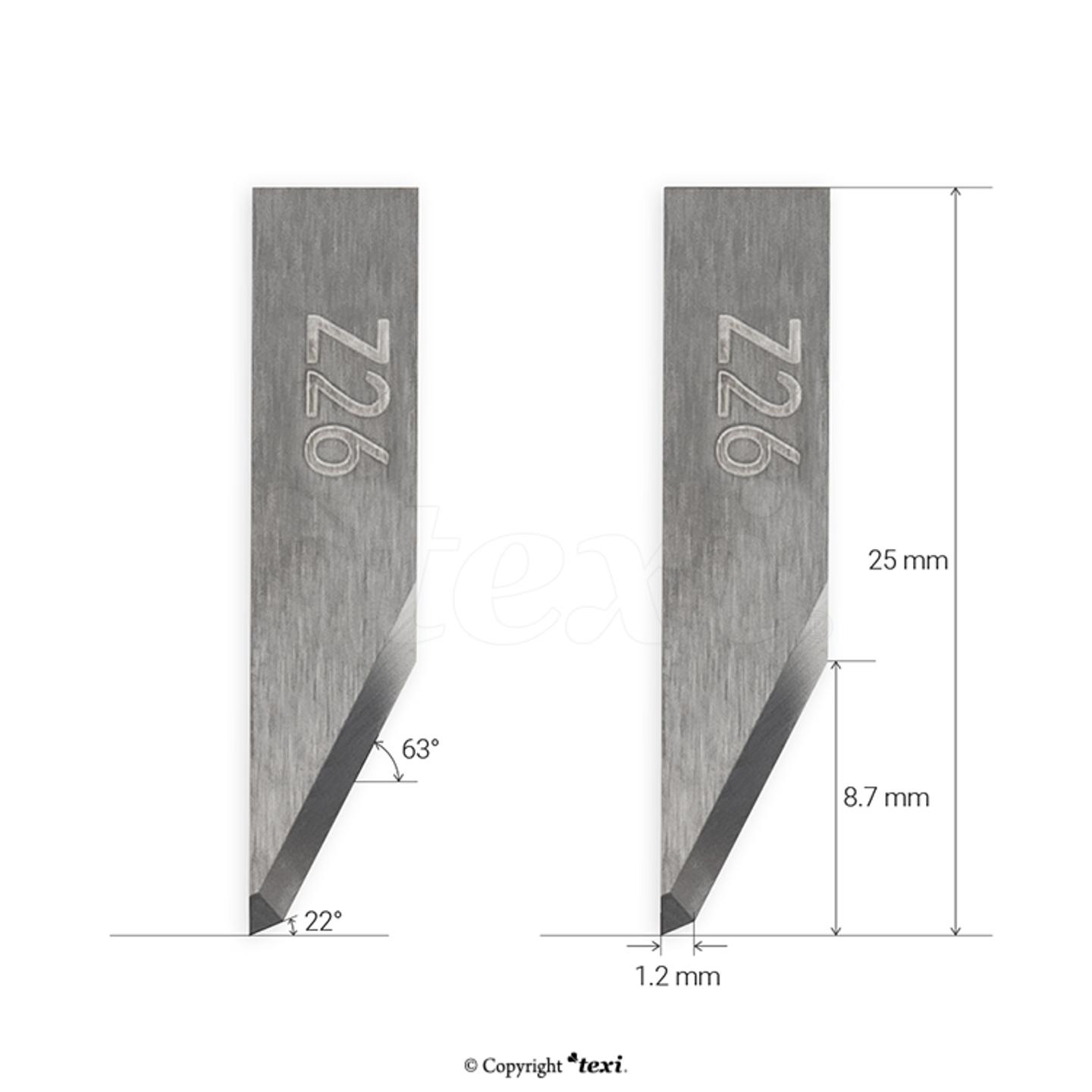 Blades for Oscillating Tool (EOT) for cutter for TEXI, ZUND, IECHO, Filiz, Humantec, Lectra MFC, Wild.