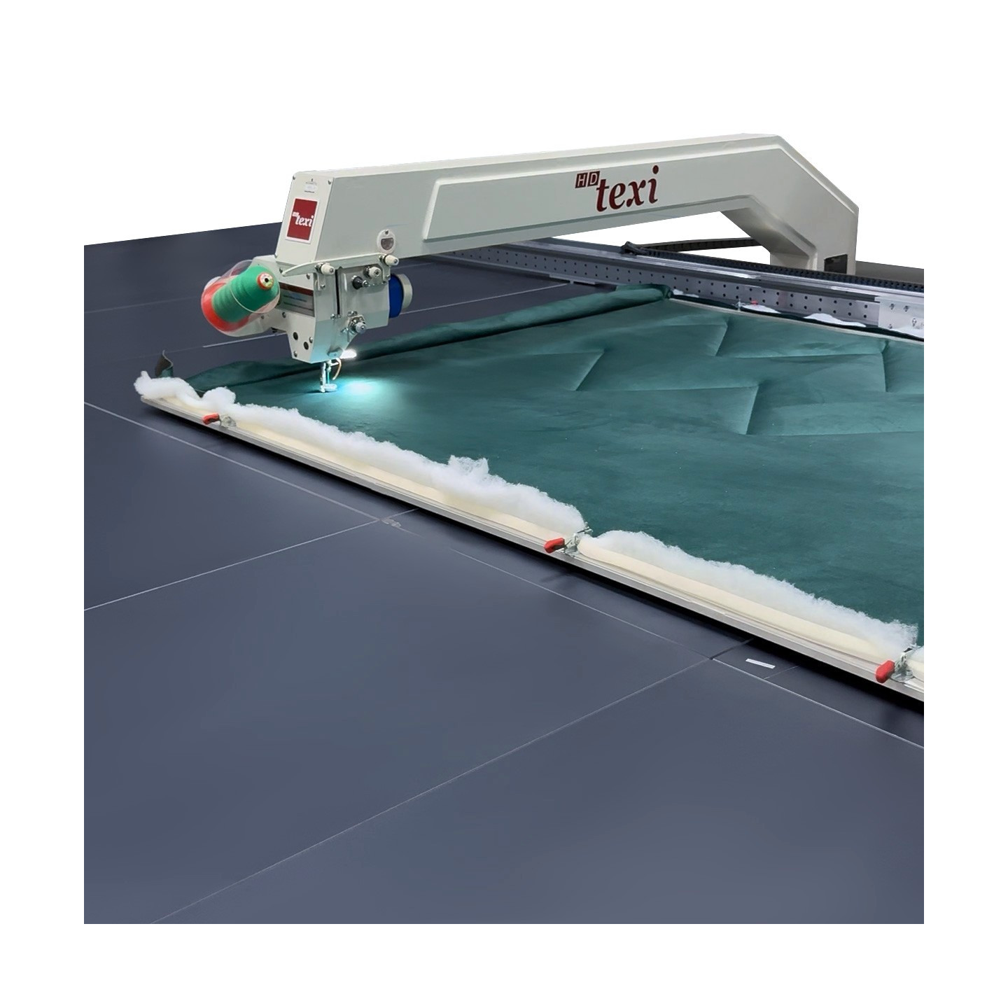 Programmable sewing machine with independent drives