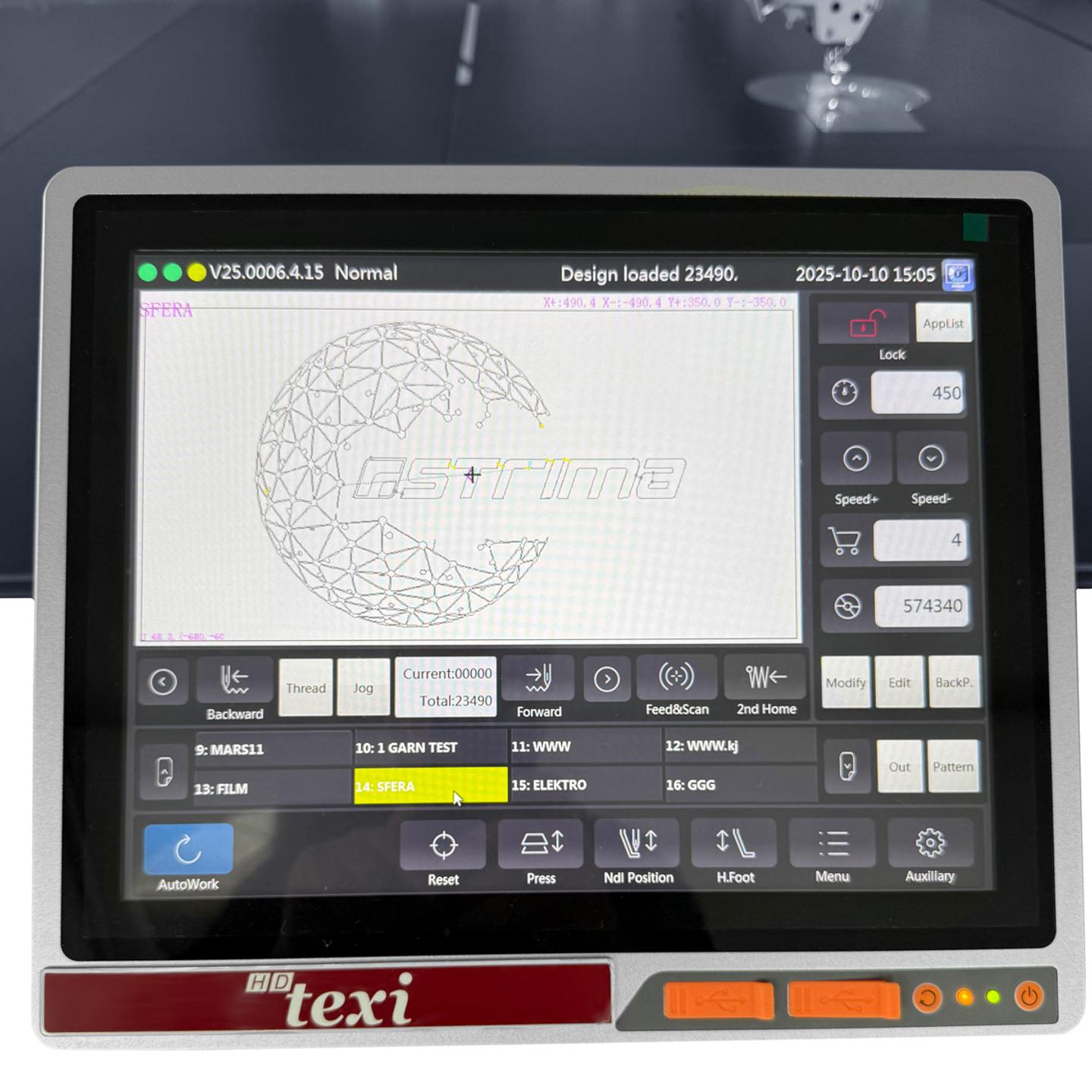 Programmable sewing machine with independent drives
