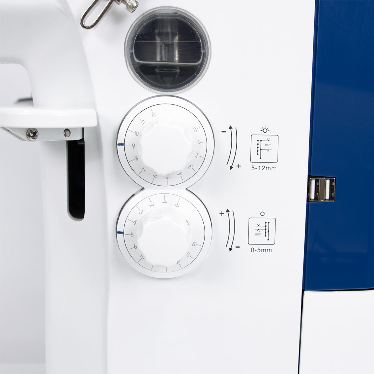 Automatic two-needle post-bed machine for sewing thick fabrics with backstitching, unison feed and deco seam - complete set