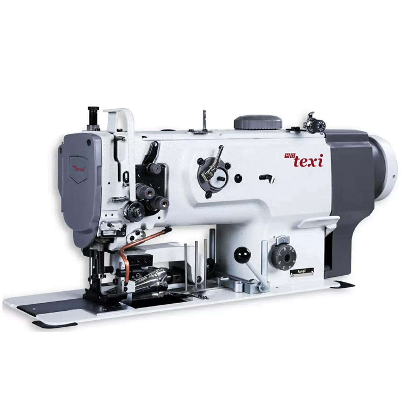 Single needle lockstitch machine with binder, edge trimmer and built-in motor - complete machine