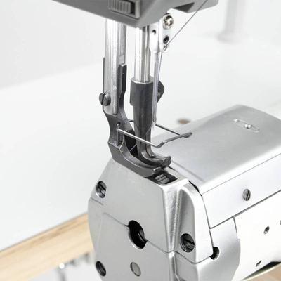 Cylindrical lockstitch machine for sewing thick materials with automation, unison feed and built-in motor - complete set
