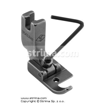 Foot with adjustable runner angle for binders and hemmers