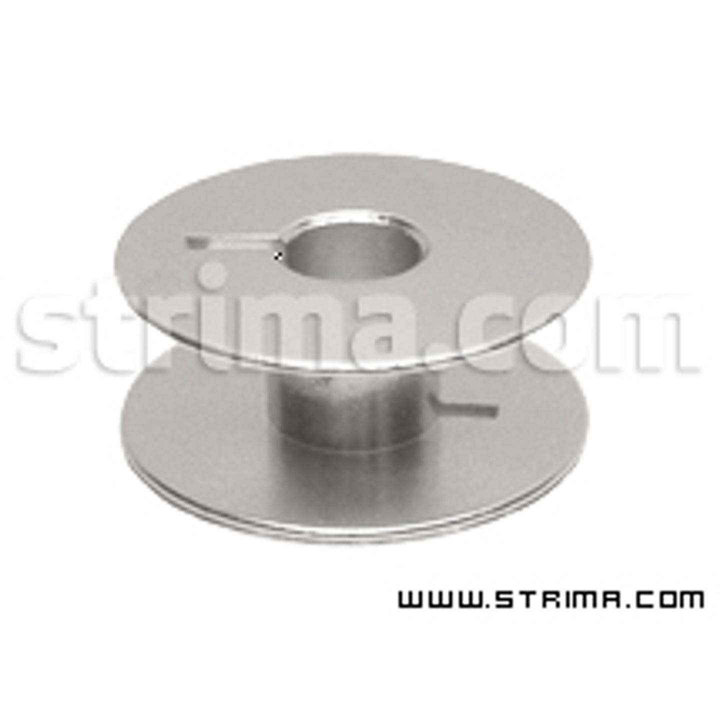 Bobbin standard 21x6x9mm, Alu, with cut out for bobbin winder for lockstich machines