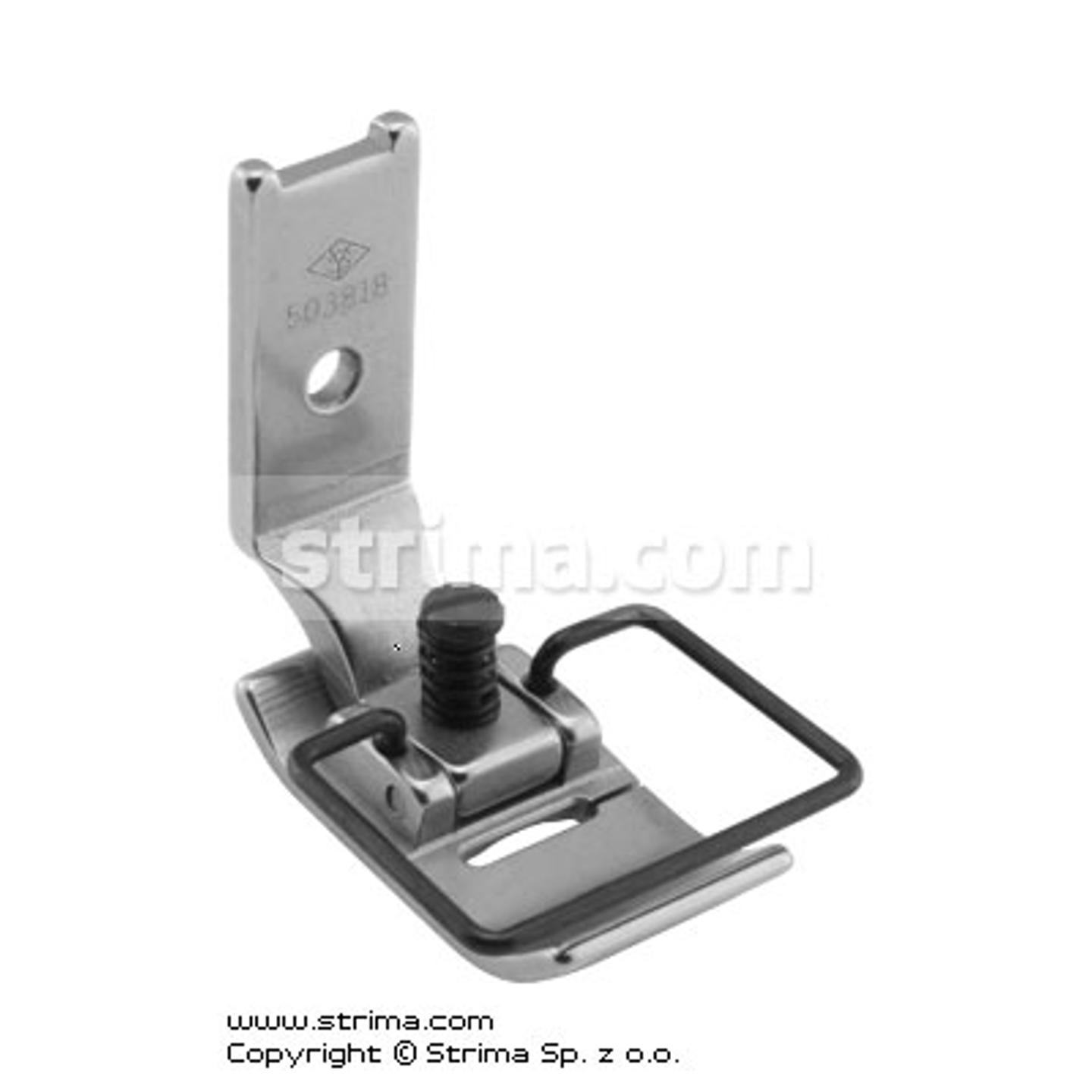 Foot for zigzag max 10mm with adjustable runner angle and needle guard