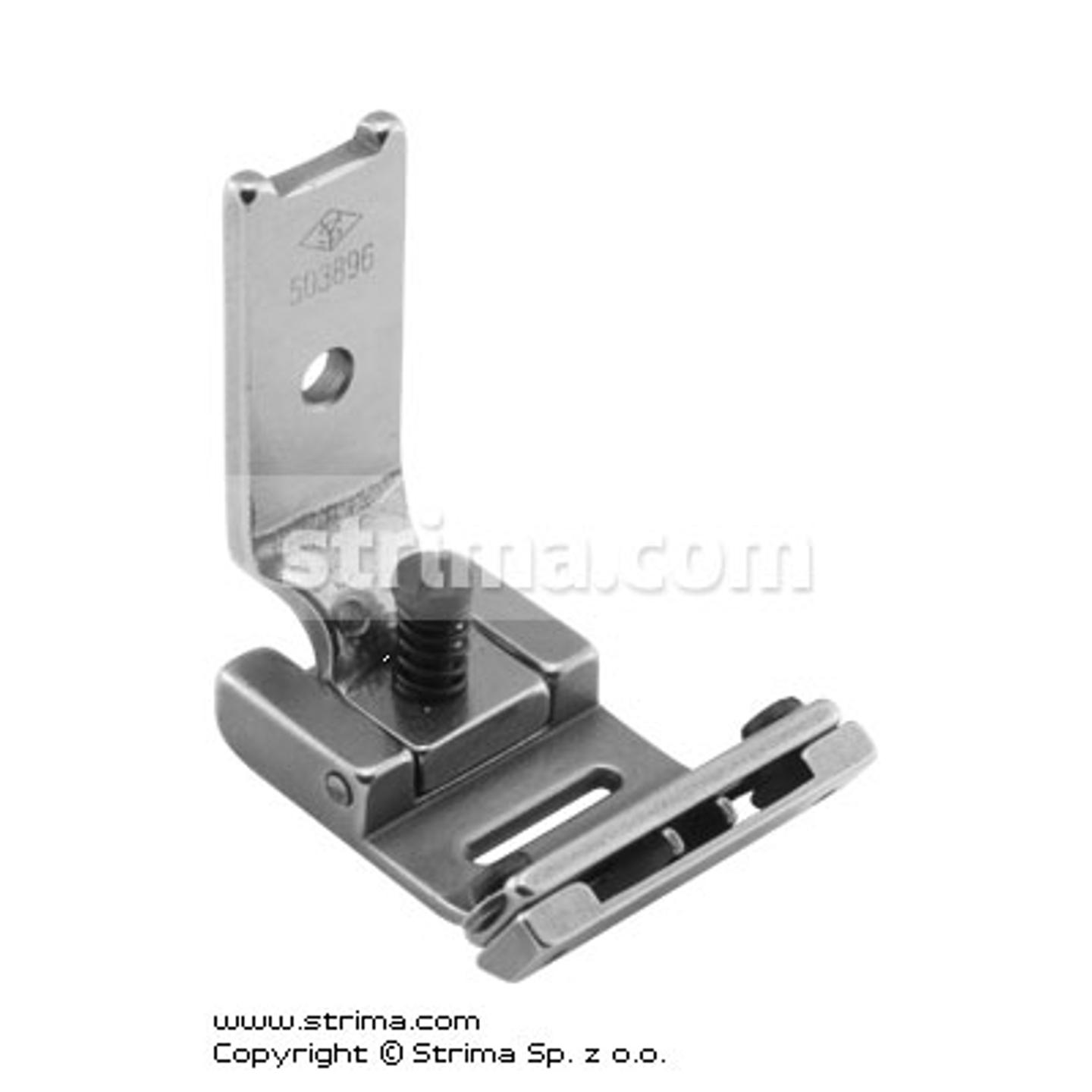 Foot for zigzag max 10mm with adjustable twosided tape guide and adjustable runner angle