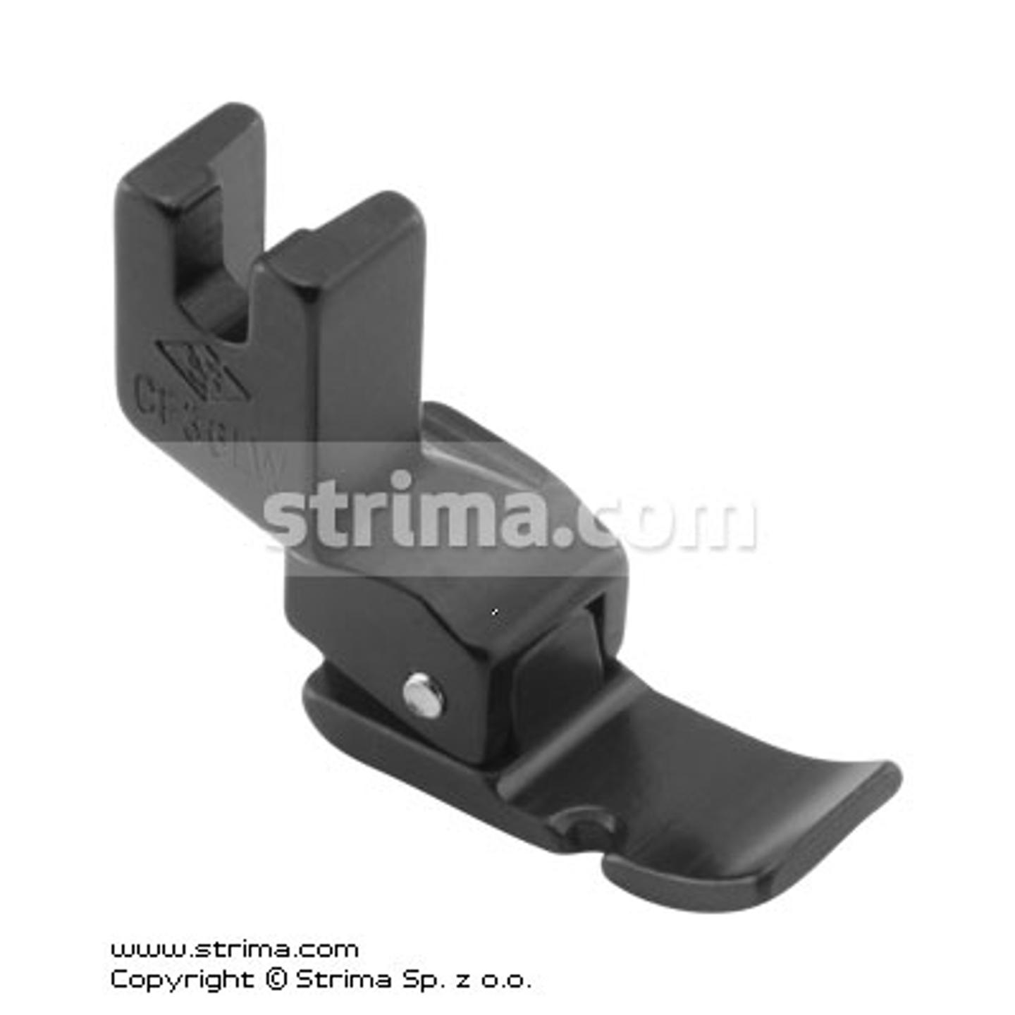 Stopka krawędziowa lewa pokryta PTFE szeroka, szer. płozy 10,0mm