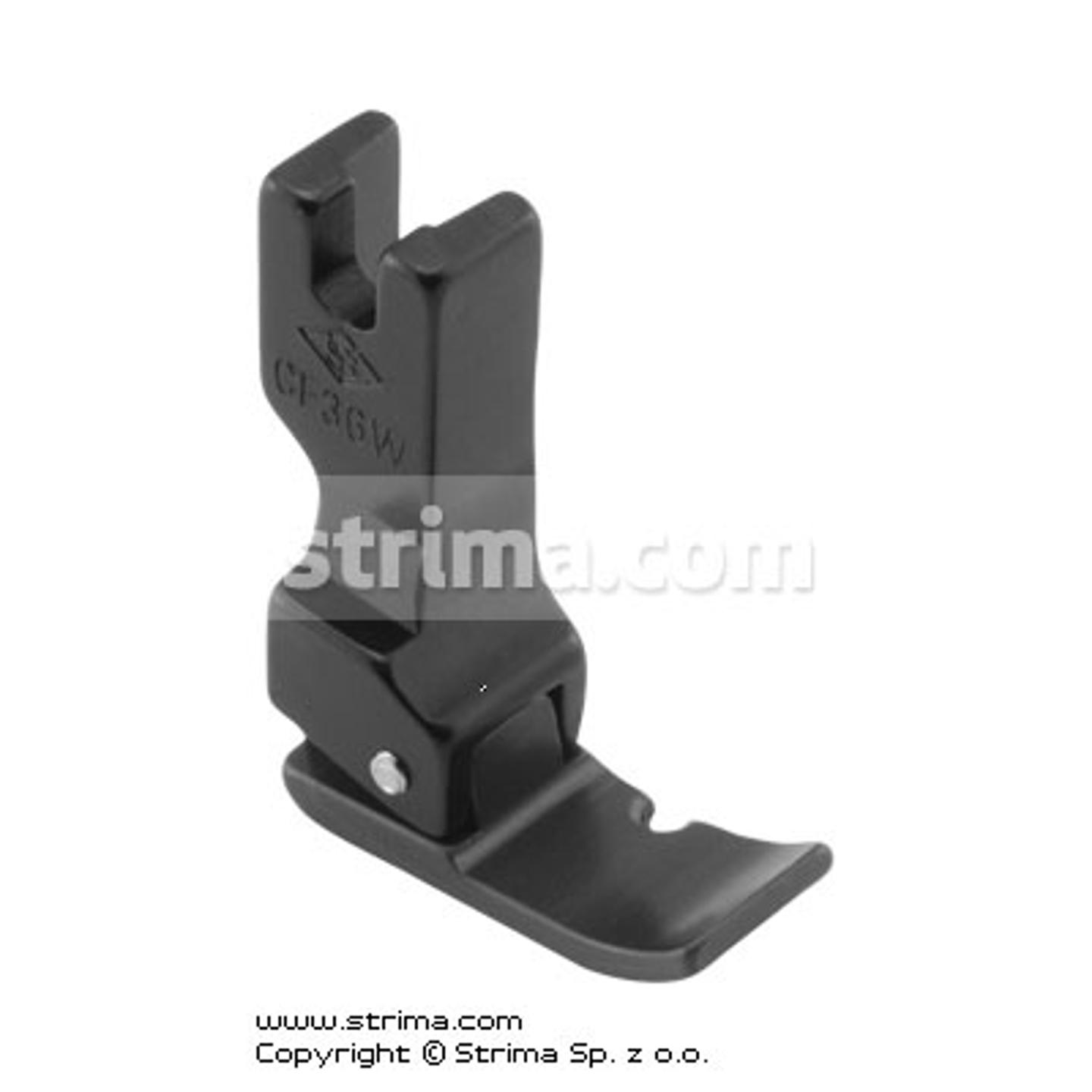 Stopka krawędziowa prawa pokryta PTFE szeroka szer. płozy 10,0mm