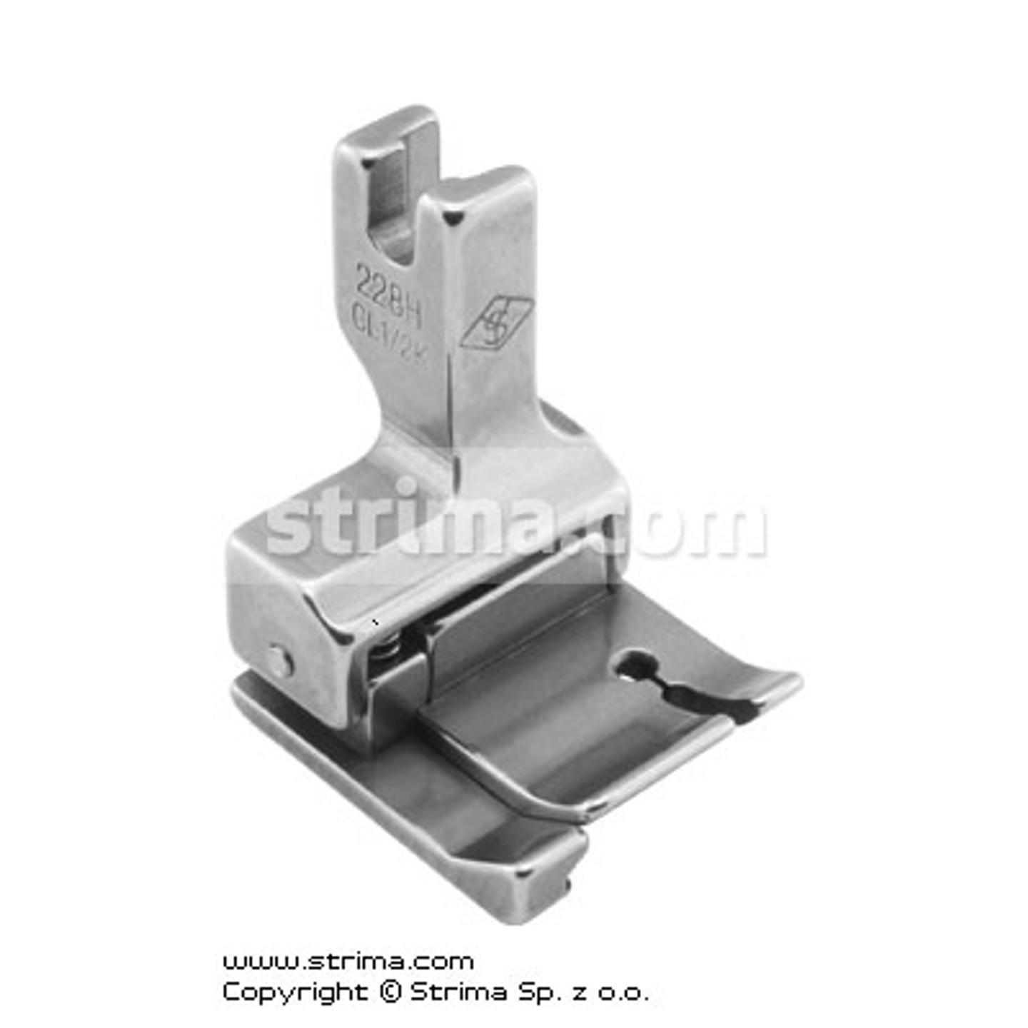 Stopka wyrównawcza (kompensacyjna) lewa 12,7mm do delikatnych dzianin