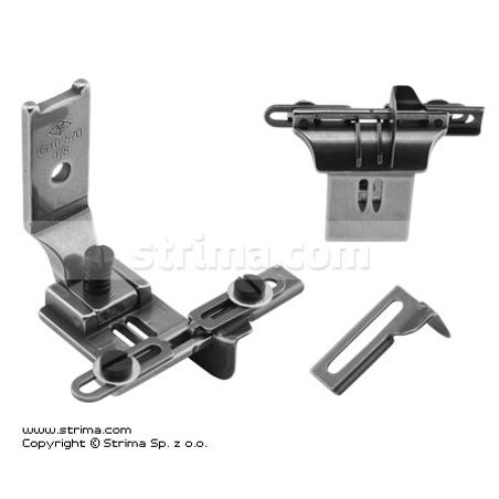 Foot for two needle lockstitch machine 3,2mm with tape guides and left and right gauges