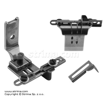 Foot for two needle lockstitch machine 4,8mm with tape guides and left and right gauges