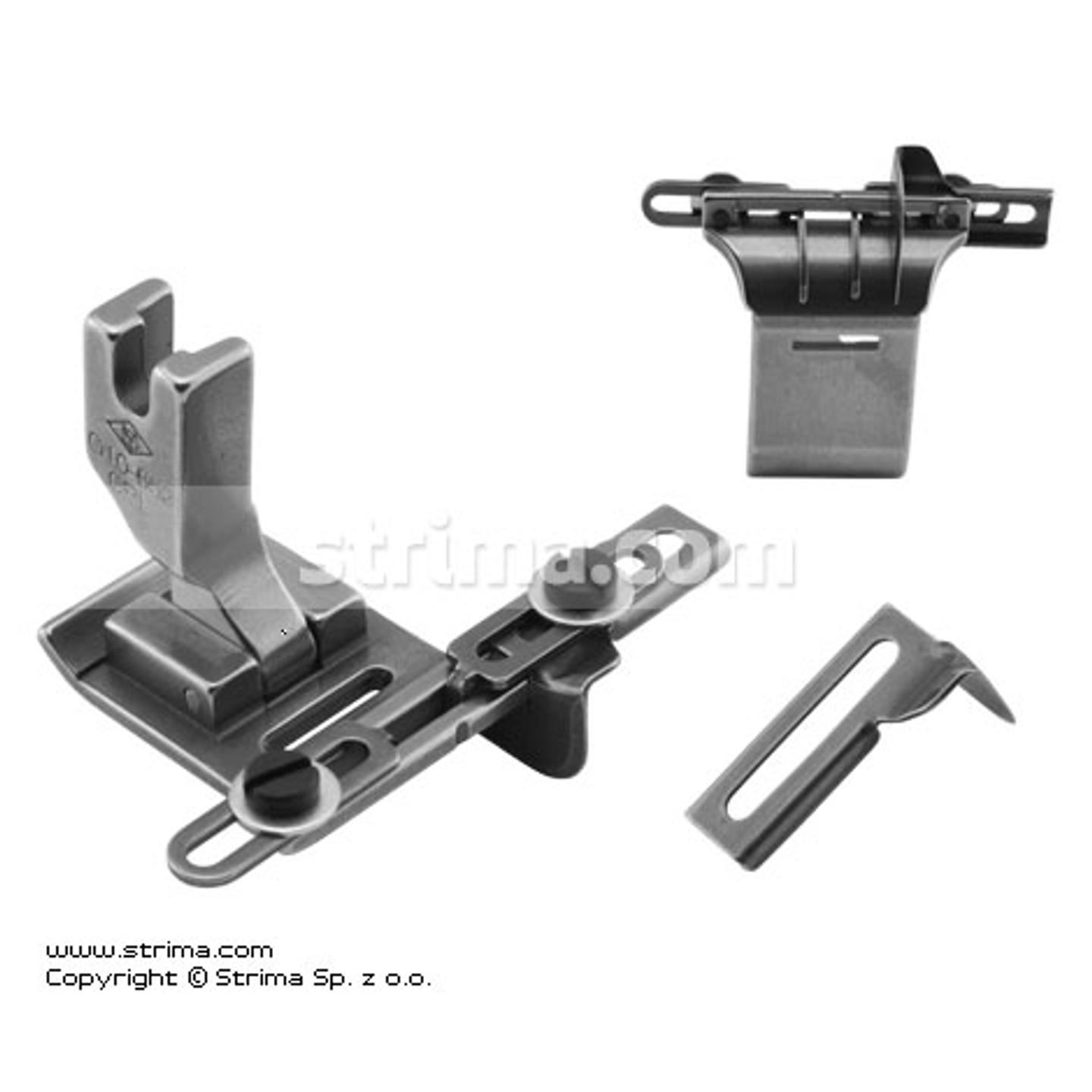 Foot for zigzag max 9mm with tape guides and left and right gauges