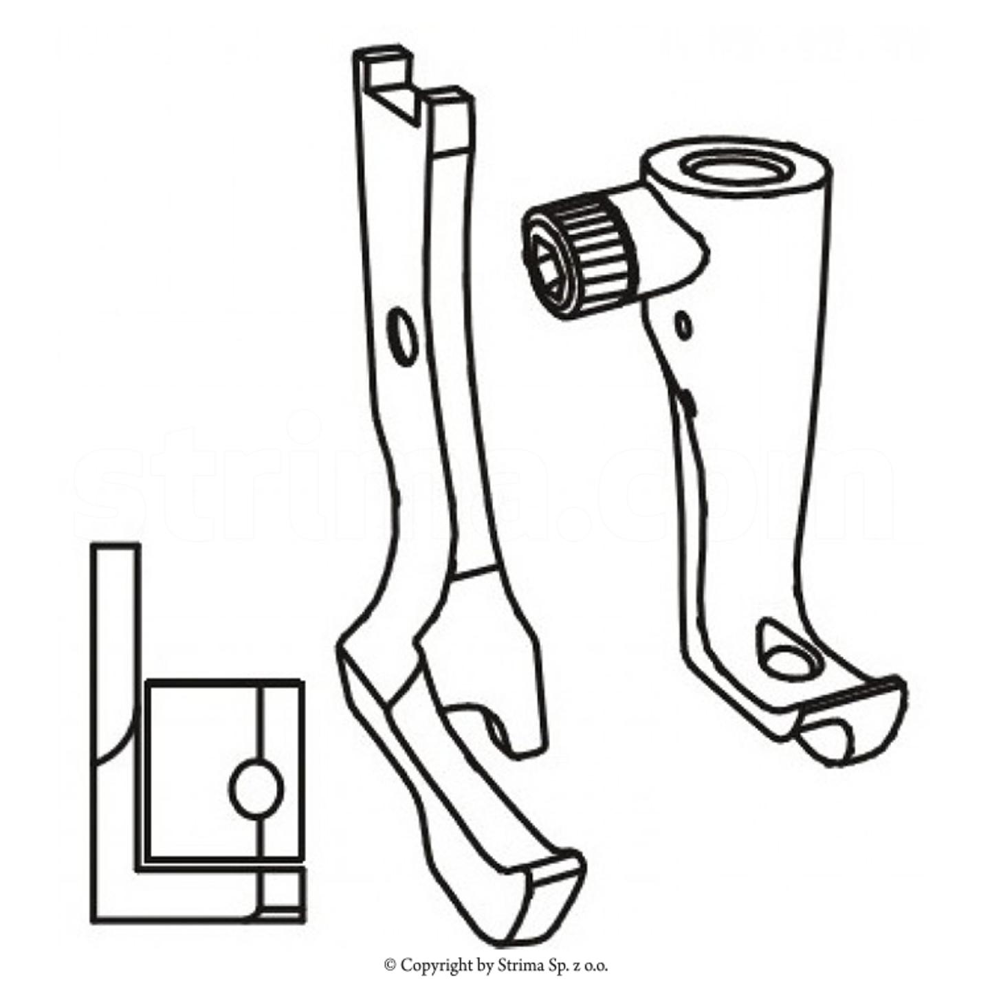 Left coding feet set 6mm for Juki LU-1510N, TEXI RAM, RAM L-A, RAM C