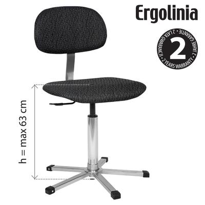Industrial rotary chair - adjustable backrest, upholstered - pneumatic lift