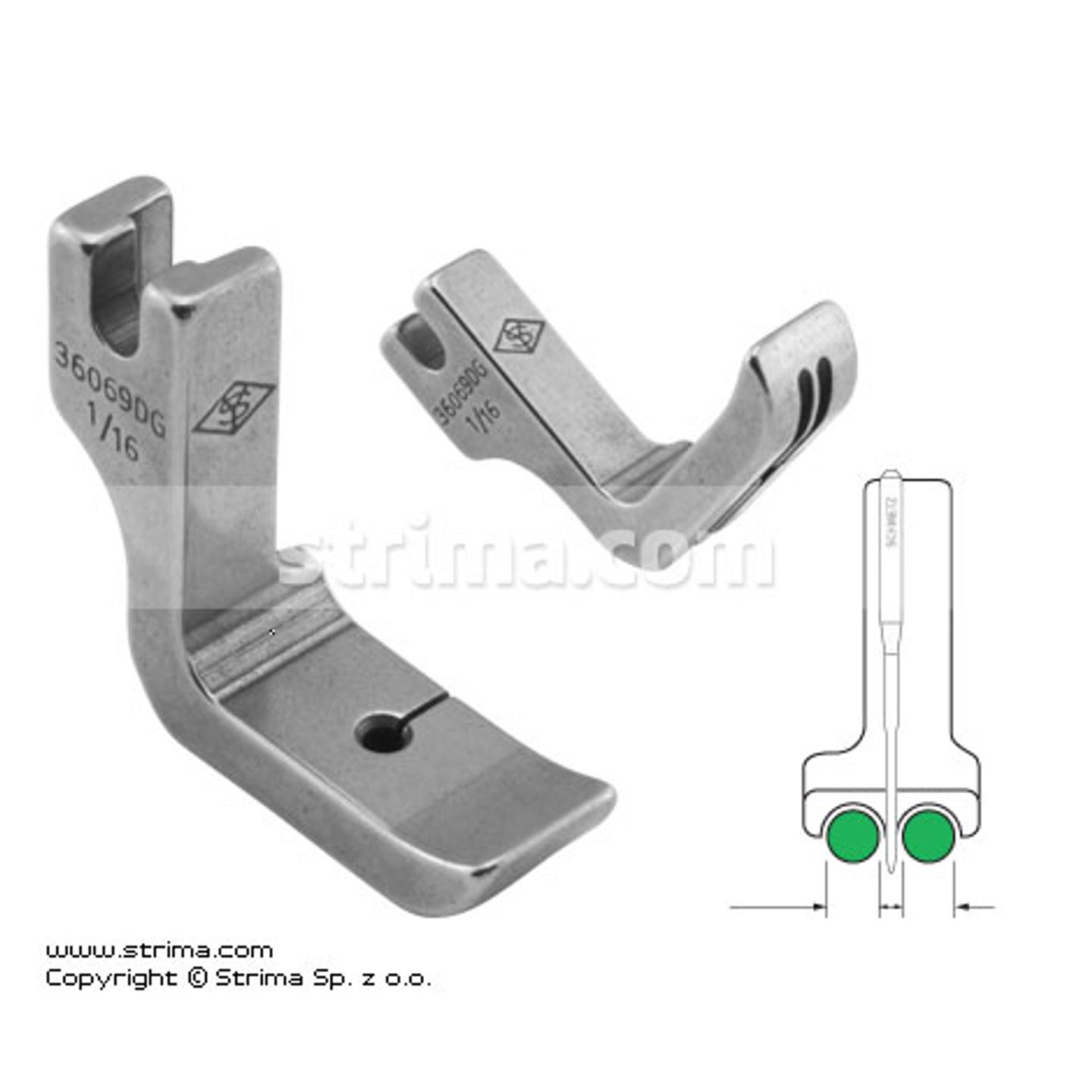 Piping twosided foot 1.6mm