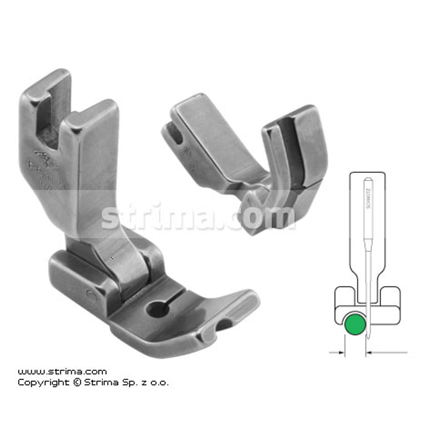 Hinged piping foot, left 3.2mm