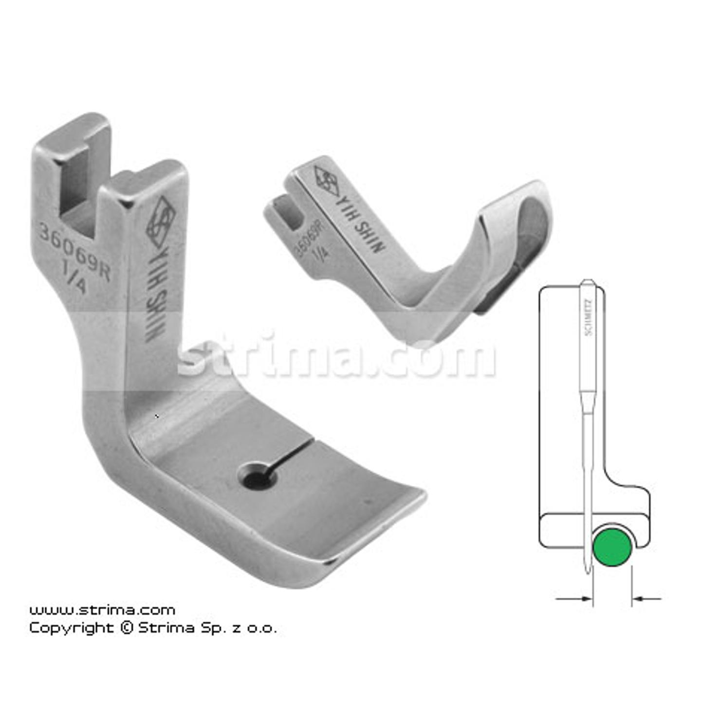 Stopka do wszywania kedry 6,4mm prawa